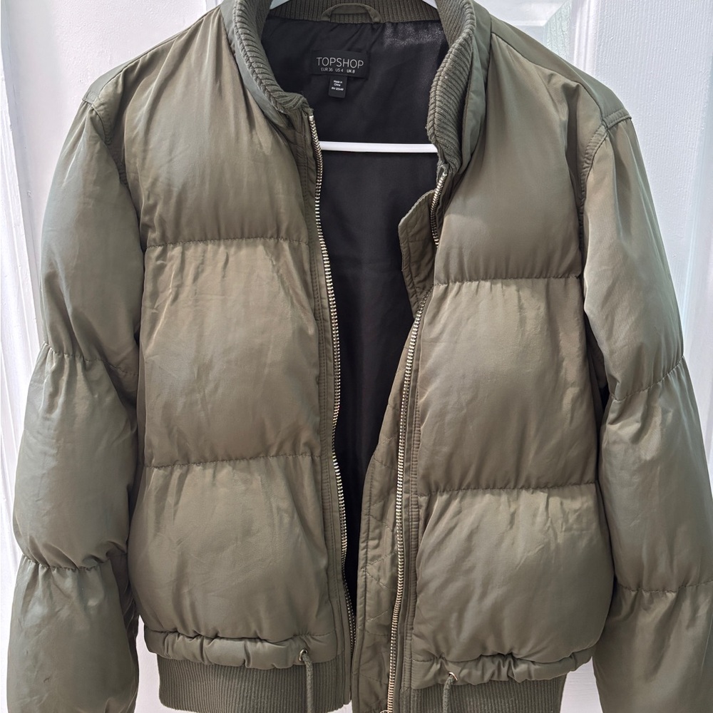 Topshop Dark Olive Outerwear